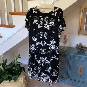 Black and white floral dress
